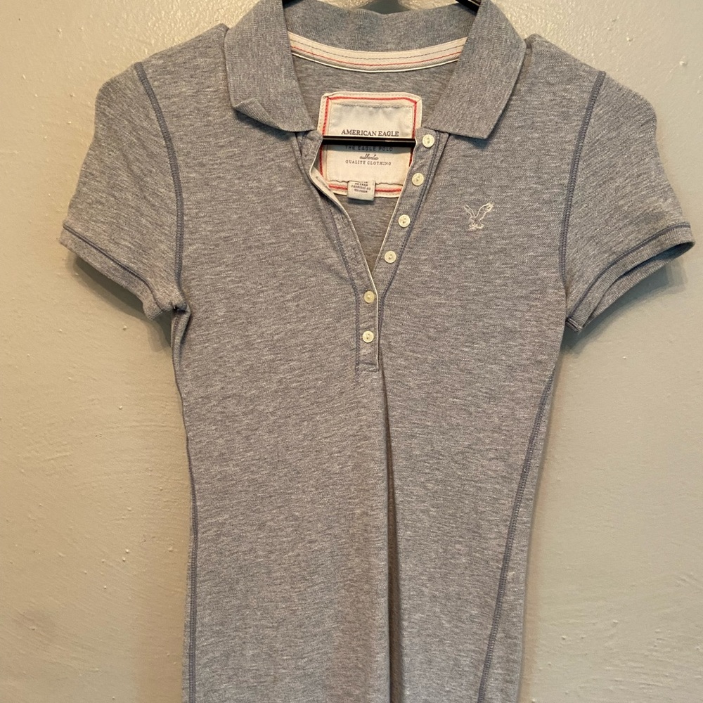 Gray AE polo